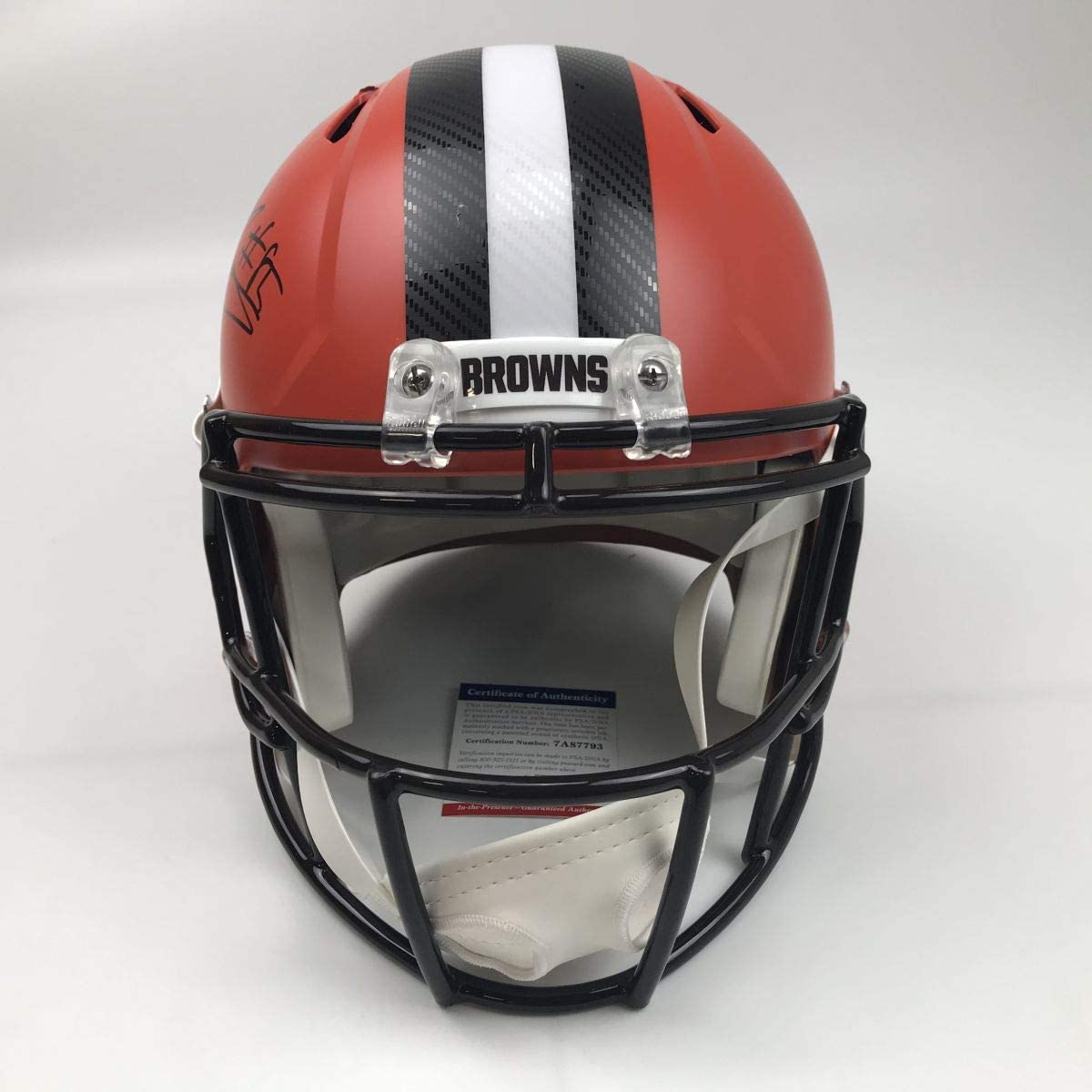 Autographed/Signed David Njoku Cleveland Browns Riddell Full Size FS F/S Replica Football Helmet PSA/DNA COA