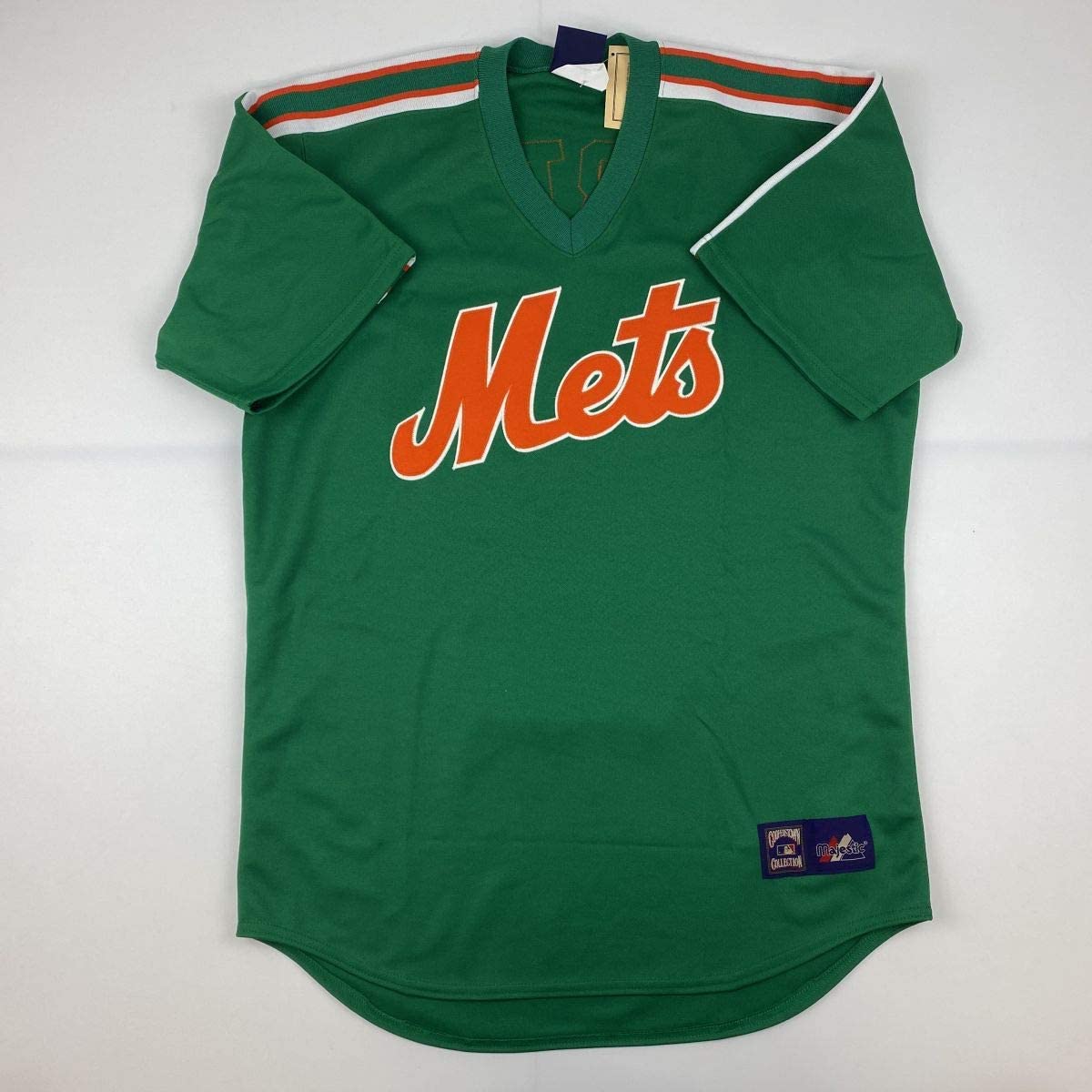 Autographed/Signed Gary Carter New York Green Stat Baseball Jersey JSA COA