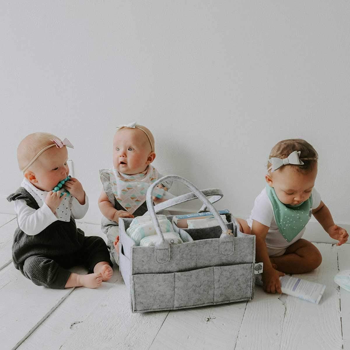 Parker Baby Diaper Caddy - Nursery Storage Bin and Car Organizer, Regular - Gray