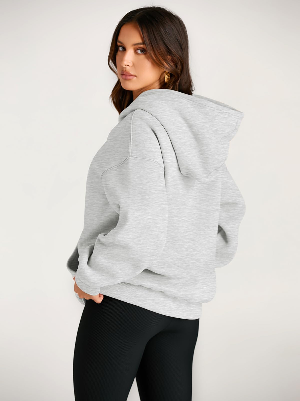 Trendy Queen Hoodies for Women Oversized Sweatshirts Cute Long Sleeve Shirts Sweaters Fleece Loose Fit Casual Pullover Fall Clothes Winter Outfits Y2k Fashion 2023 Grey