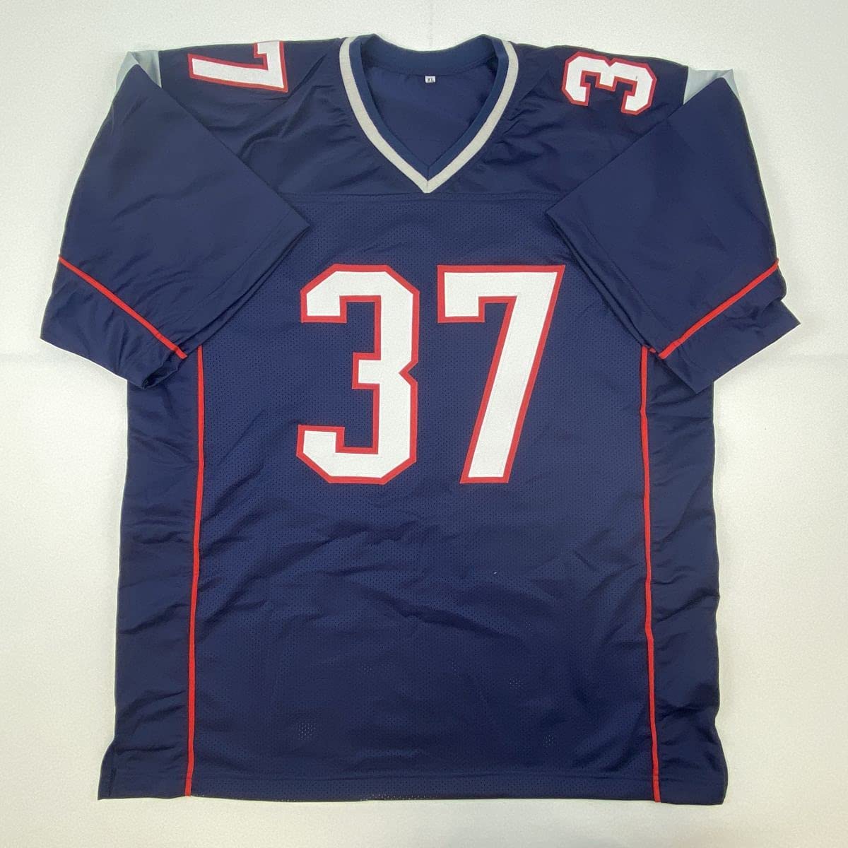 Autographed/Signed Damien Harris New England Blue Football Jersey Beckett BAS COA