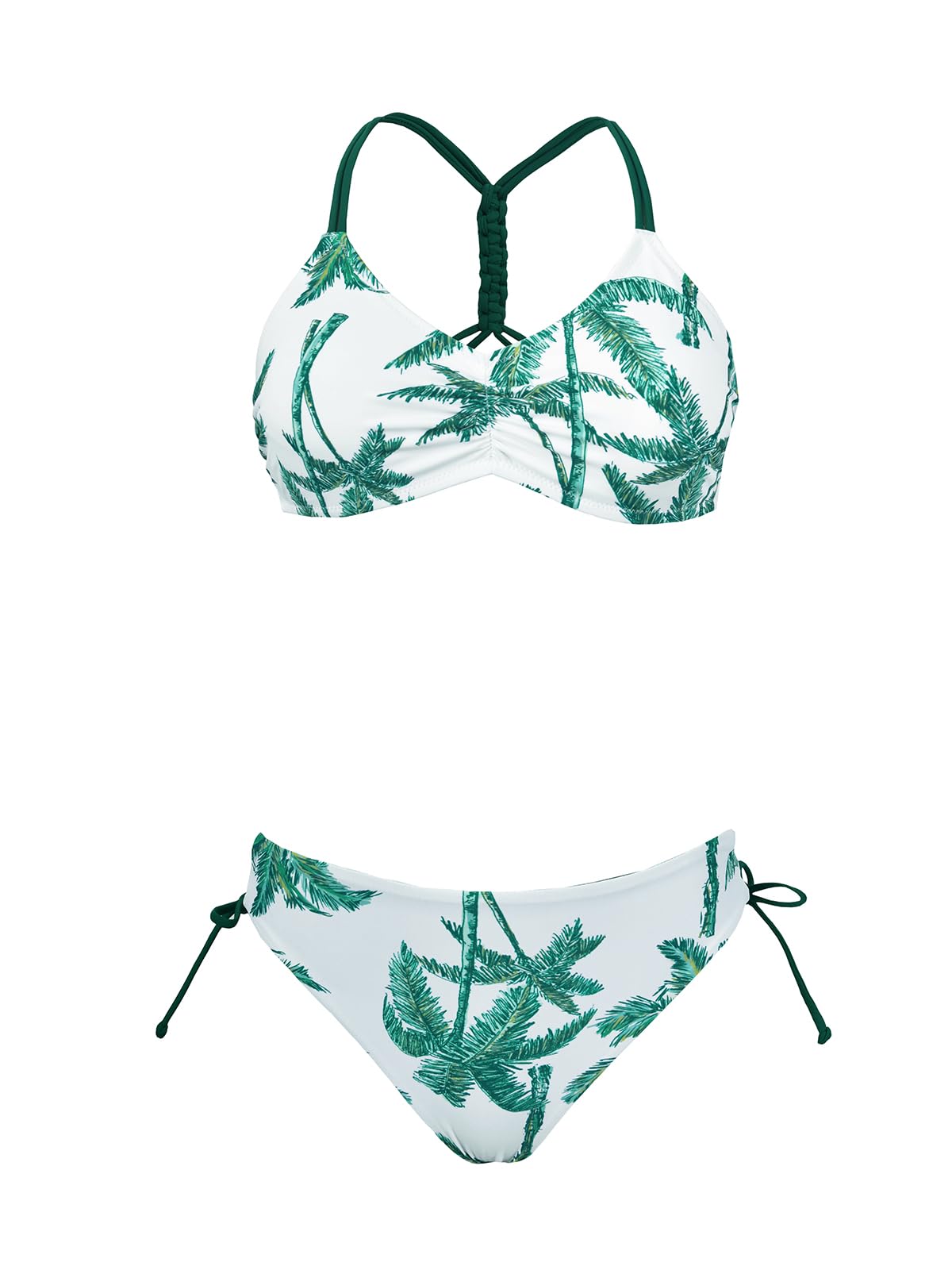 CUPSHE Women's 2 Piece Bikini Set Back Braided Straps with Reversible Bottom,M