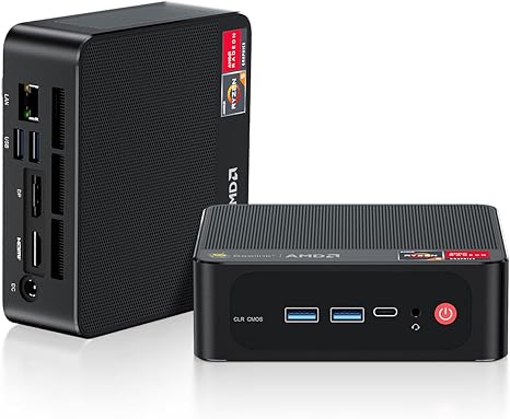 Beelink Mini PC, AMD Ryzen 7 Pro 5850U(8C/16T, Up to 4.4GHz), 16GB DDR4 RAM 500GB NVMe SSD, SER5 Pro Mini Desktop Computer Support 4K@60Hz Triple Display/WiFi6/BT5.2/DP+HDMI/USB3.2 for Gaming/Office
