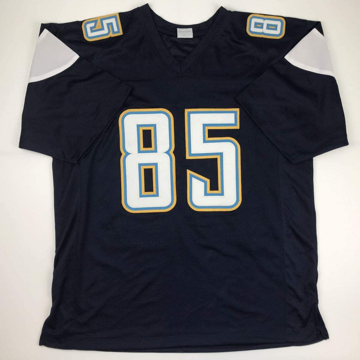 Autographed/Signed Antonio Gates Los Angeles LA Dark Blue Football Jersey Beckett BAS COA