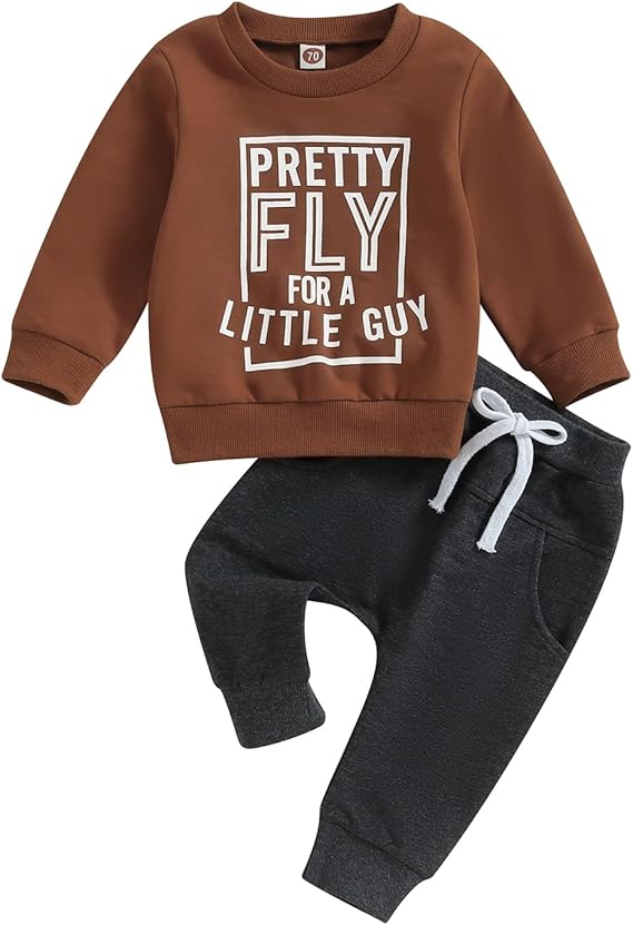 Baby Boy Clothes Fall 6 12 18 24 Months Football Long Sleeve Pullover Tops & Pant Sets Toddler Winter Outfits