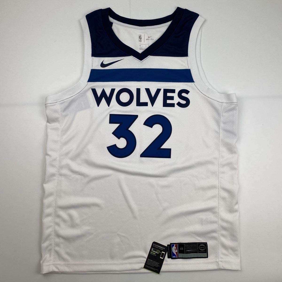 Autographed/Signed Karl-Anthony Towns Minnesota White Basketball Jersey JSA COA