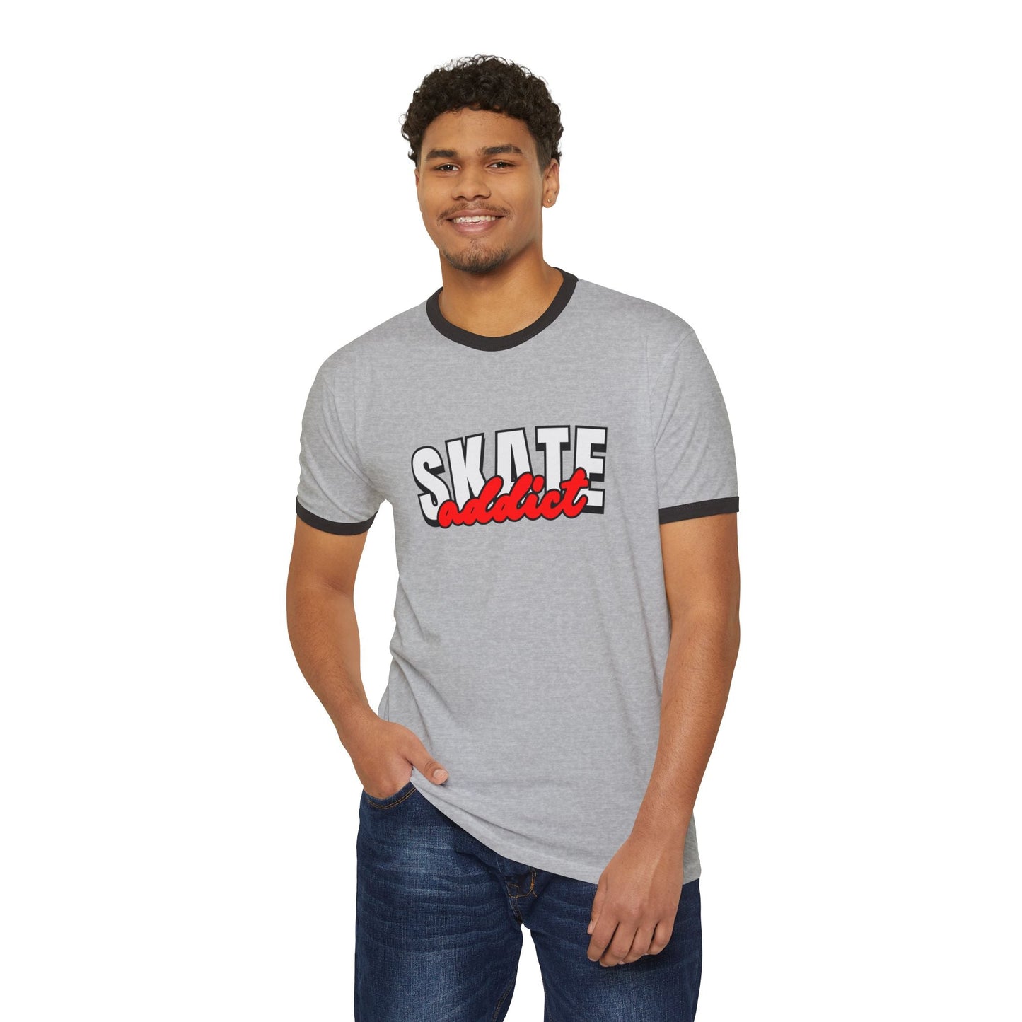 Skate Addict Unisex Cotton Ringer T-Shirt