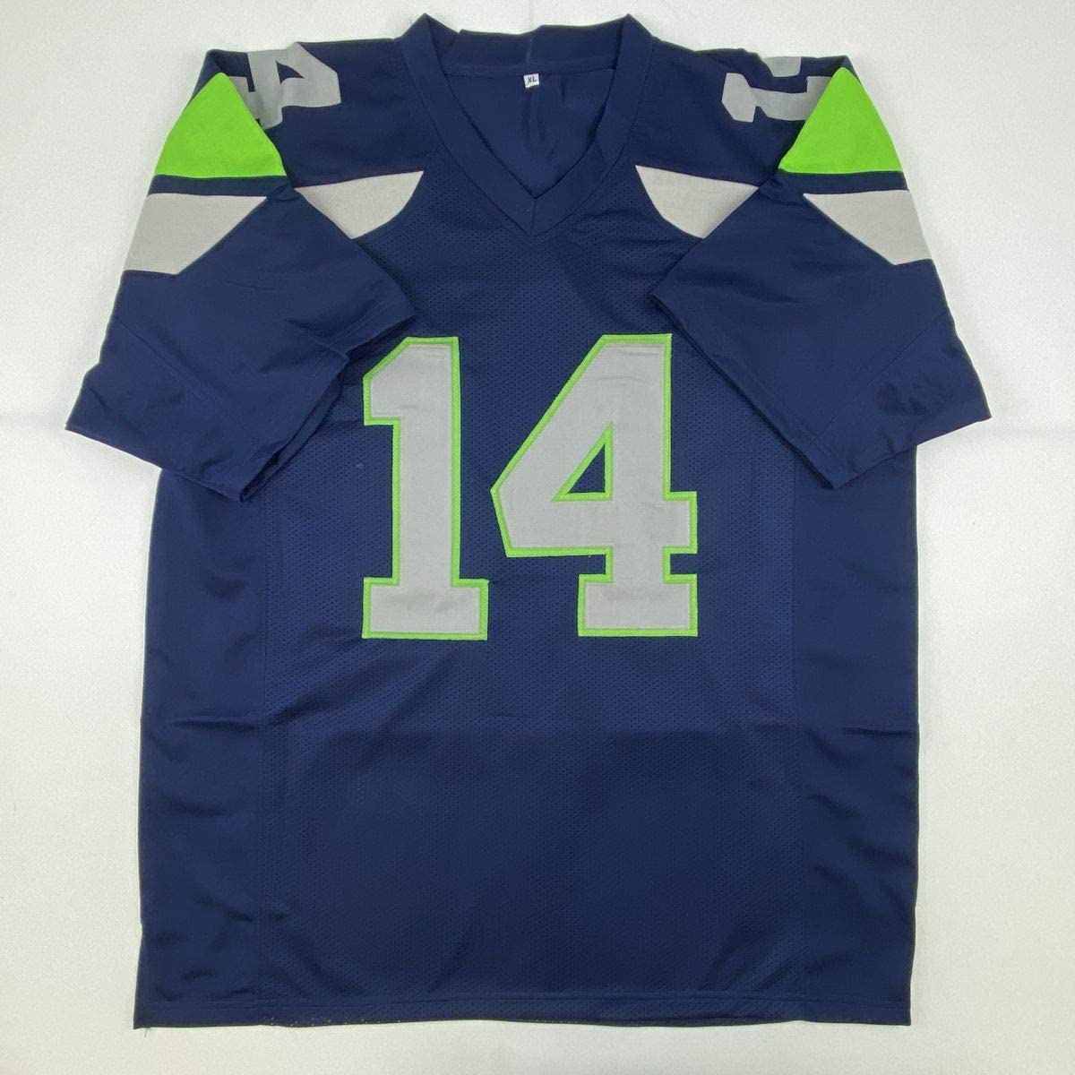 Autographed/Signed DK D.K. Metcalf Seattle Blue Football Jersey JSA COA #3