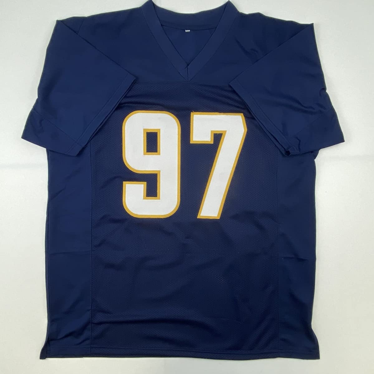 Autographed/Signed Joey Bosa #97 Los Angeles LA Dark Blue Football Jersey JSA COA