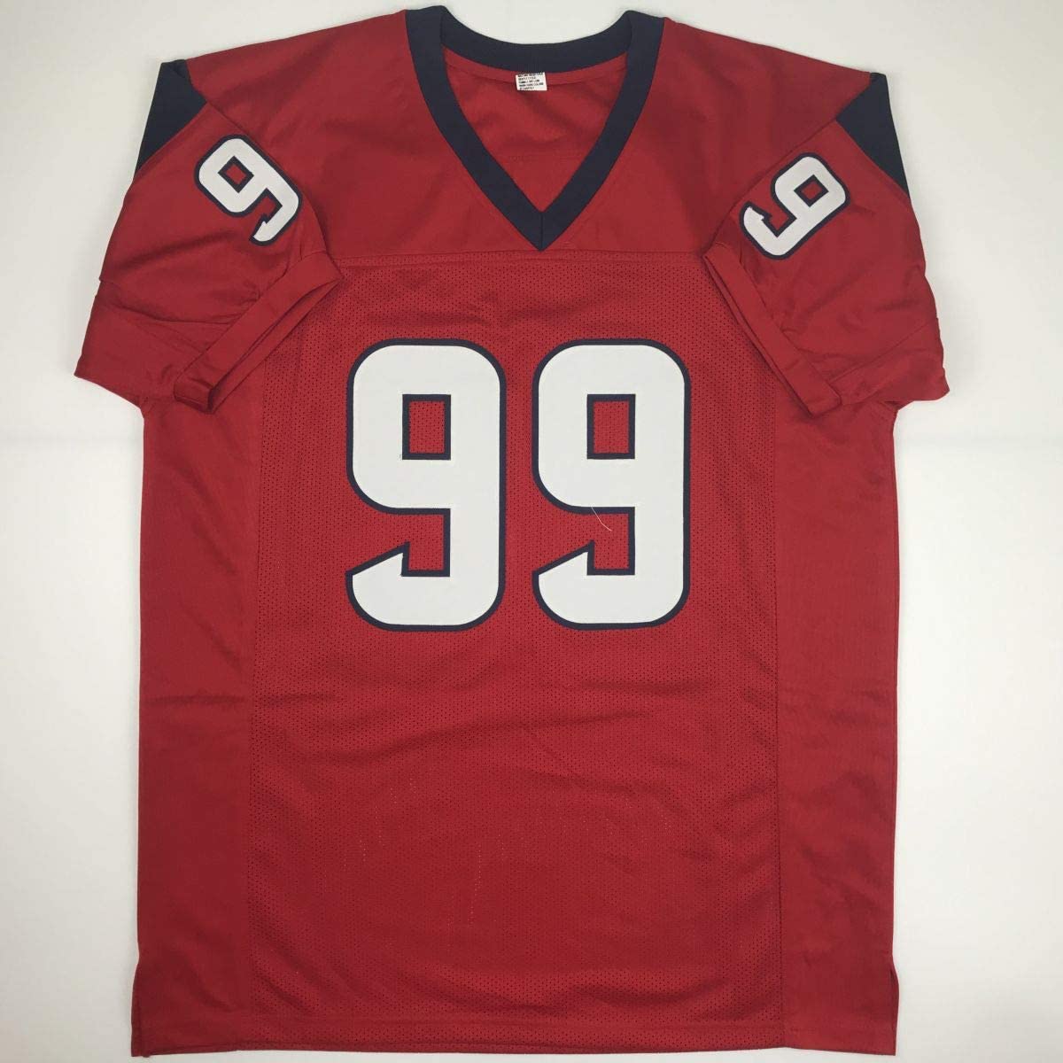 Autographed/Signed J.J. JJ Watt Houston Red Football Jersey JSA COA