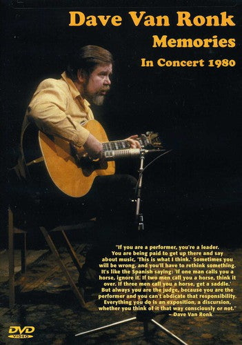 Van Ronk,dave - Memories: In Concert 1980 - DVD