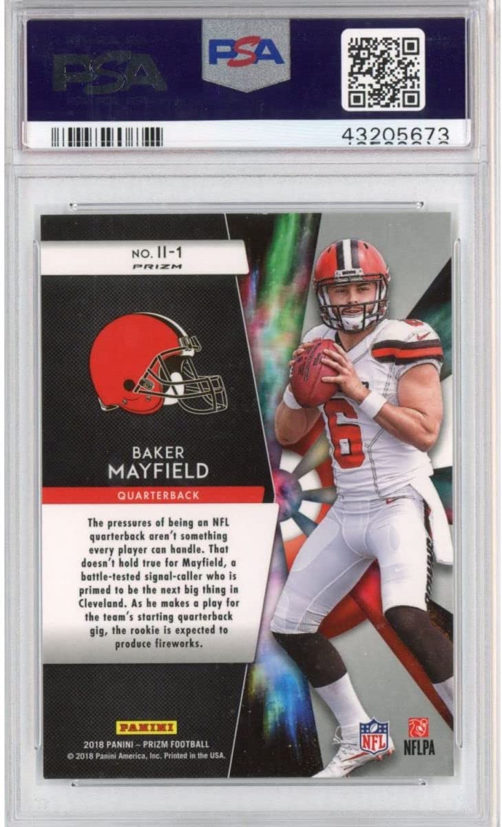 Graded 2018 Panini Prizm Baker Mayfield #II-1 Instant Impact Rookie RC Football Card PSA 10 Gem Mint