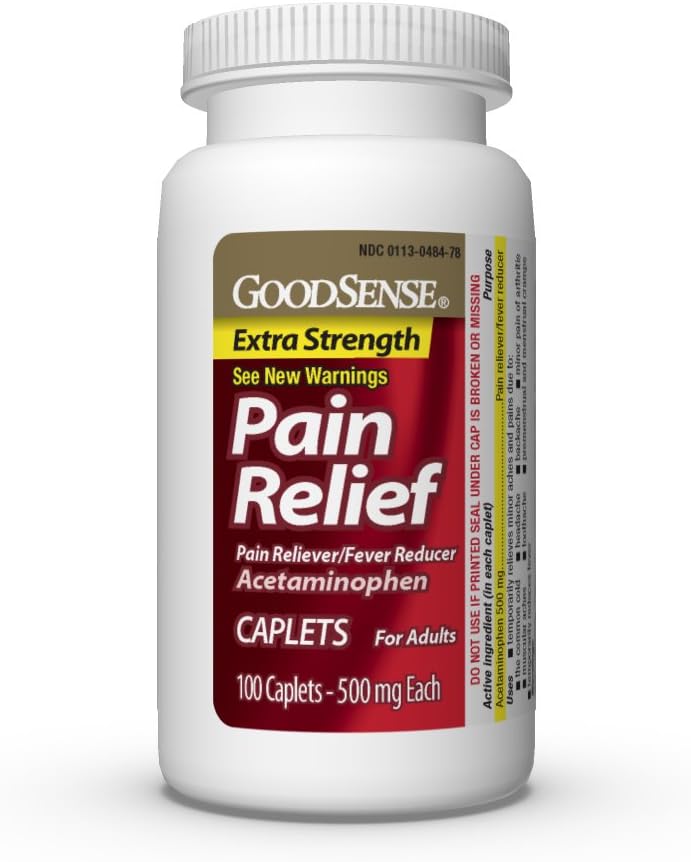GoodSense Extra Strength Pain Relief, Acetaminophen Caplets, 500 mg, 500 Count
