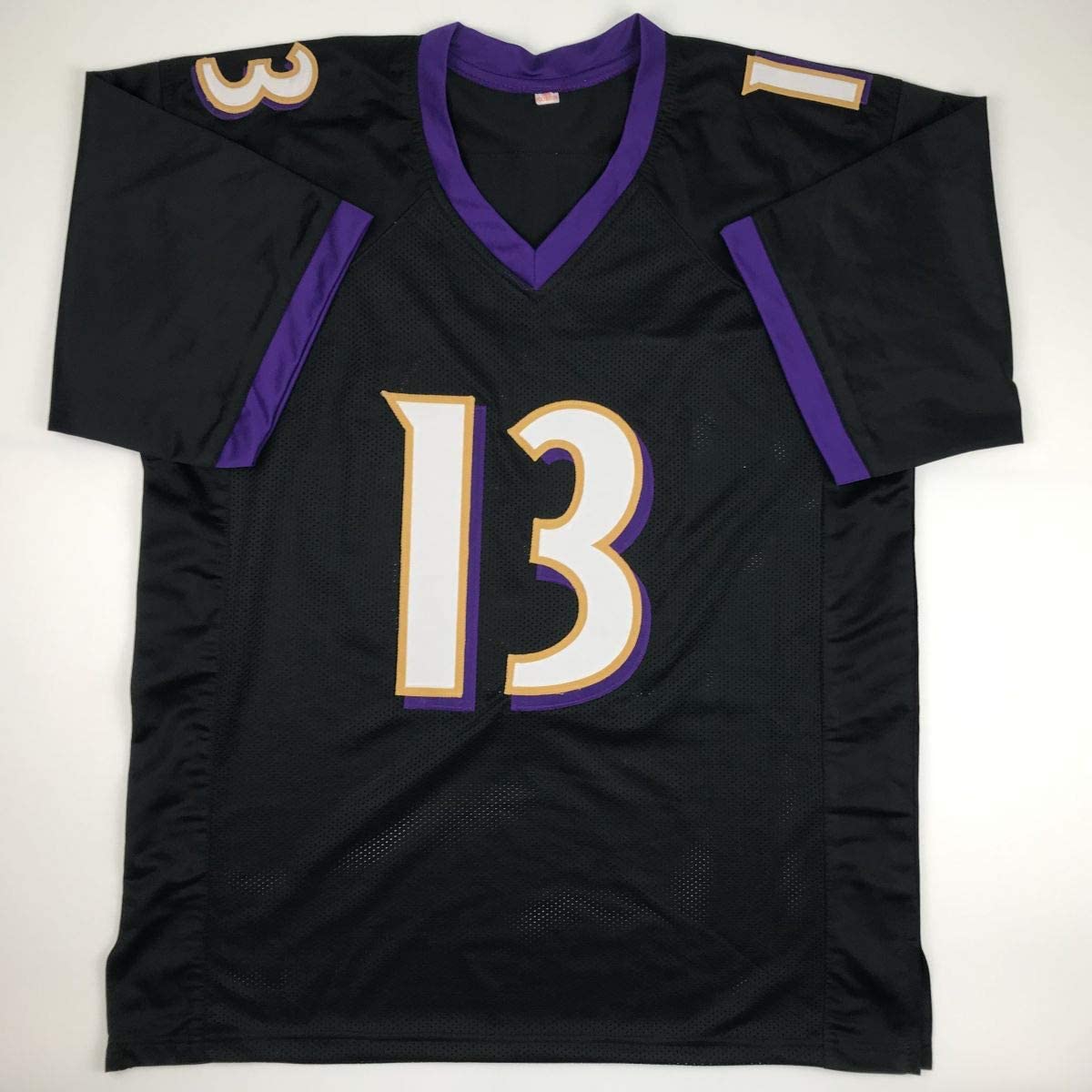 Autographed/Signed John Brown Baltimore Black Football Jersey JSA COA