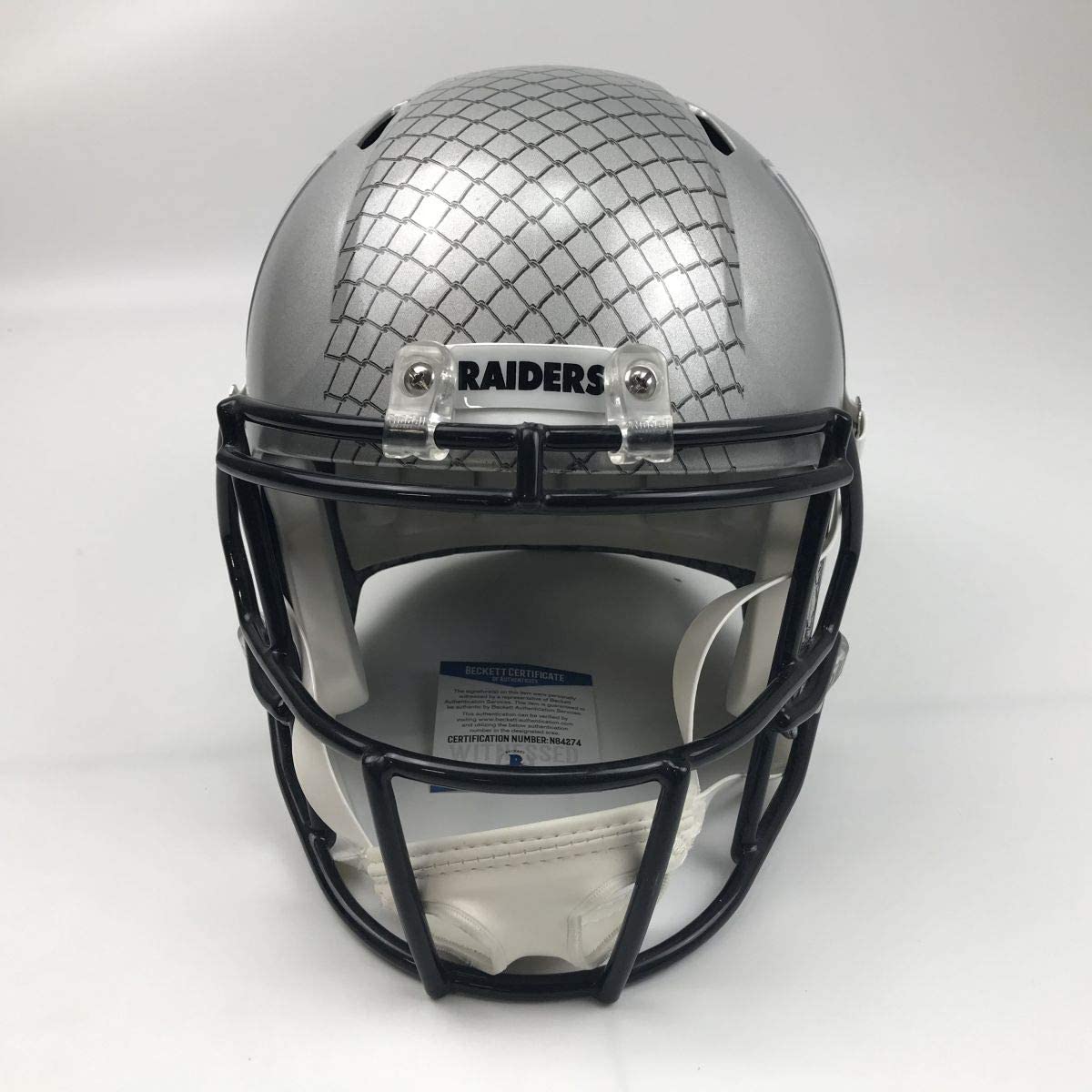 Autographed/Signed Bo Jackson Oakland Raiders Full Size FS F/S Replica Football Helmet Beckett BAS COA