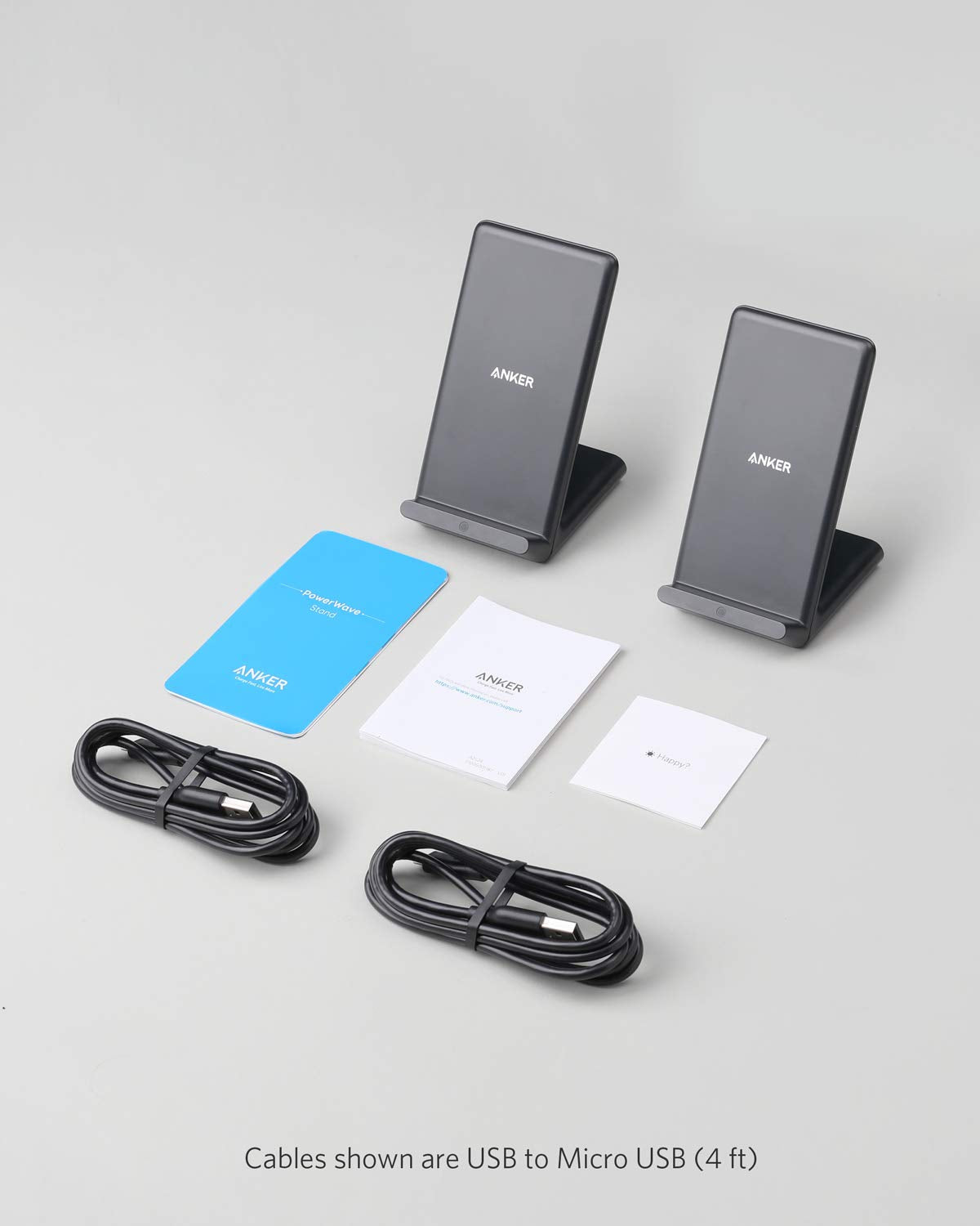 Anker 2-Pack 313 Wireless Charger PowerWave Stands, Qi-Certified, NO AC ADAPTOR