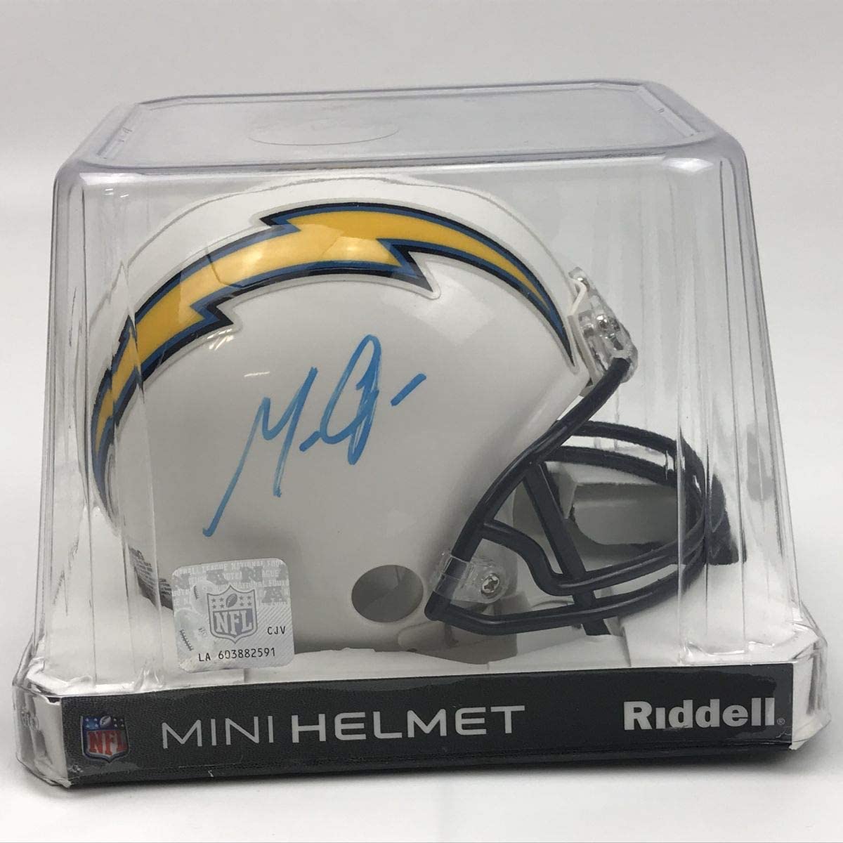 Autographed/Signed Melvin Gordon Los Angeles LA Chargers Football Mini Helmet PSA/DNA COA