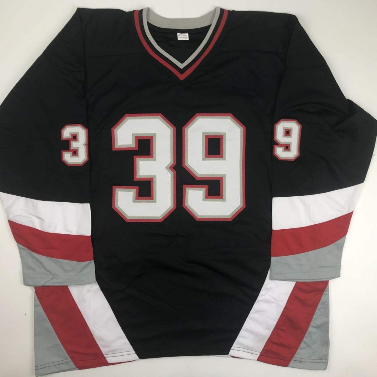 Autographed/Signed Dominik Hasek HOF 14 Buffalo Black Hockey Jersey JSA COA