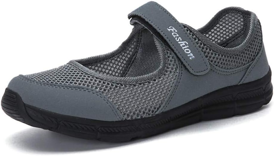 SAGUARO Women's Breathable Walking Shoes Lady Fashion Mary Jane Sneakers Adjustable Working Nurse Shoes Lightweight Flat Shoes