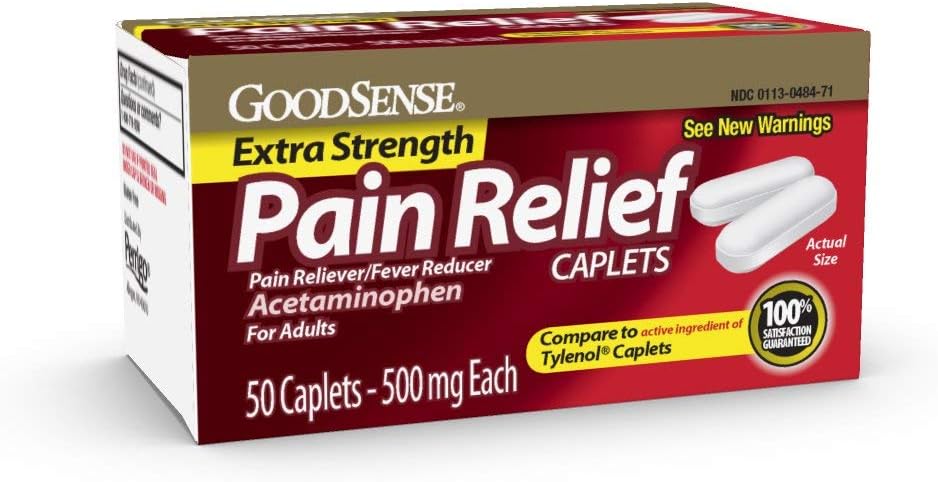 GoodSense Extra Strength Pain Relief, Acetaminophen Caplets, 500 mg, 500 Count