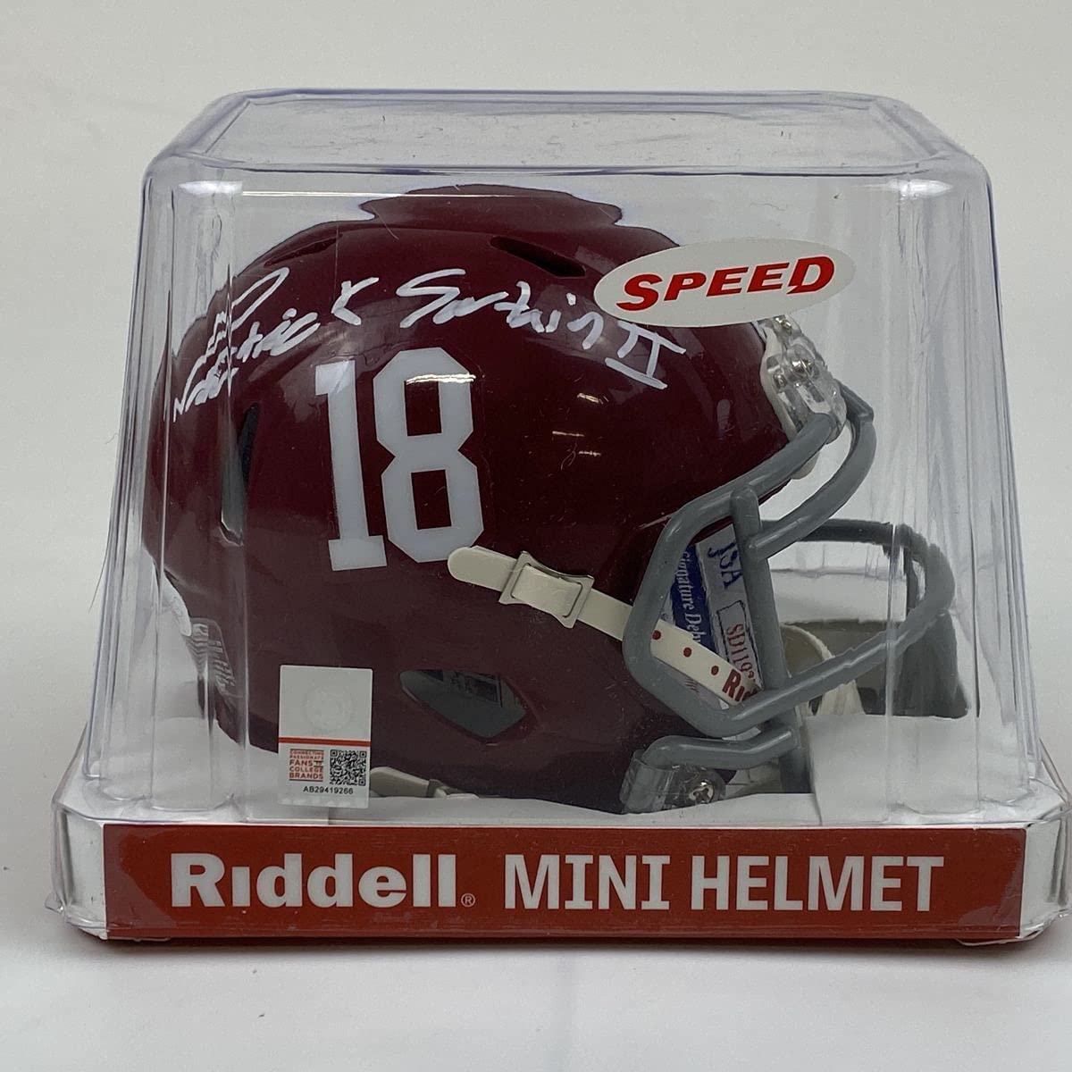 Autographed/Signed Patrick Surtain II Alabama Crimson Tide Mini College Football Helmet JSA COA