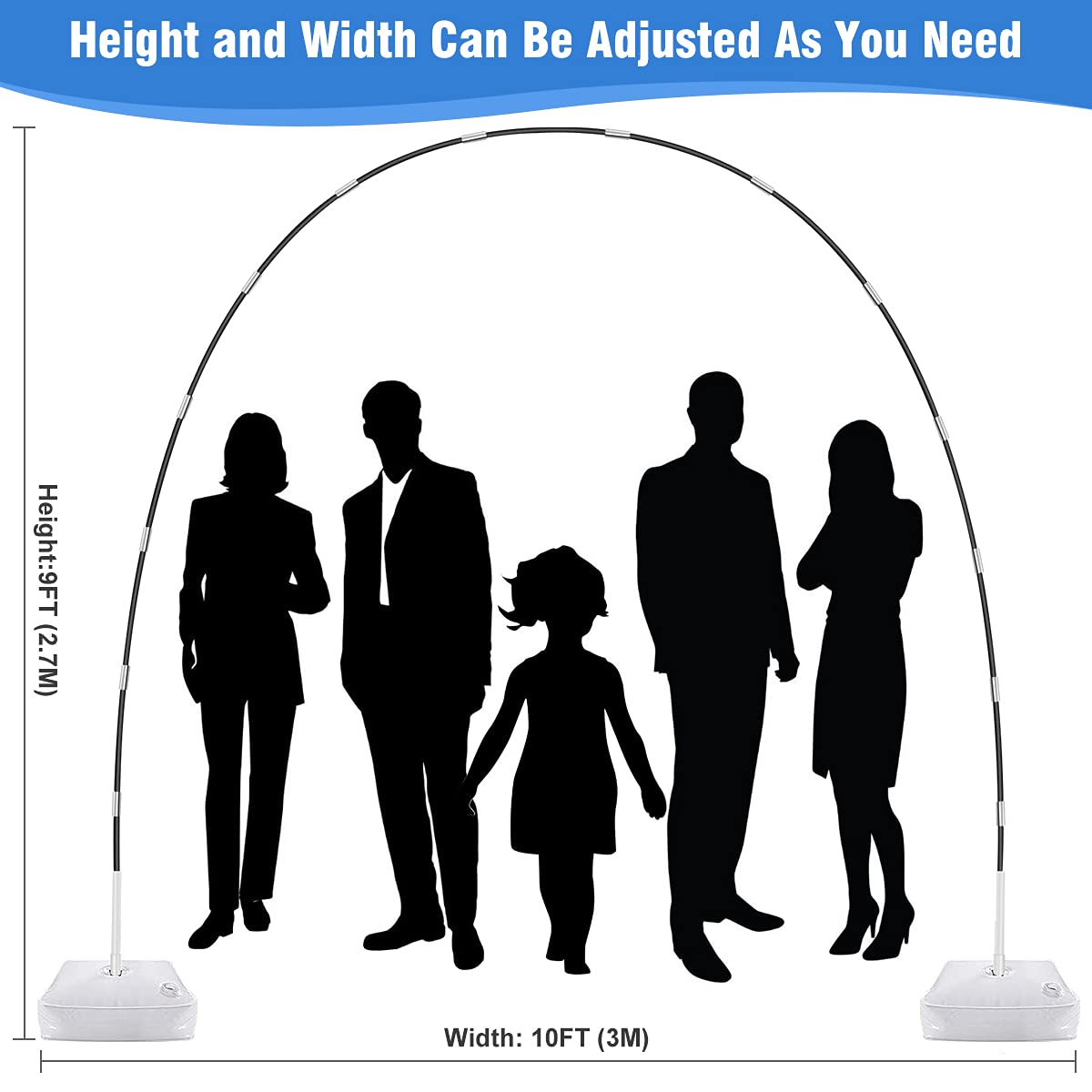 Balloon Arch Kit w/ Pump, Stand, Balloons, Clips | Wedding, Birthday, Graduation