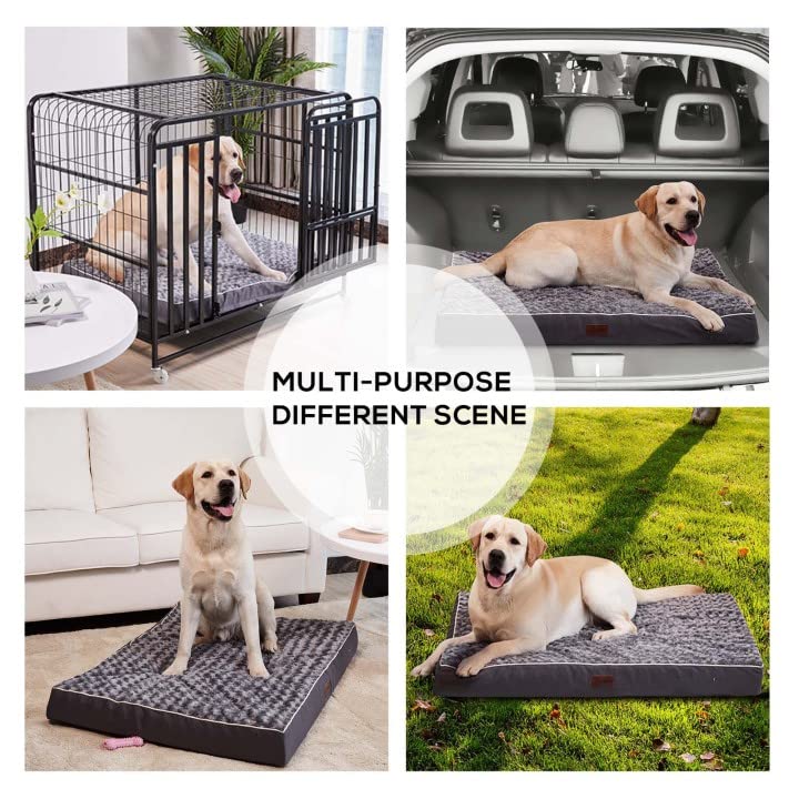 XL Orthopedic Dog Bed for Large and Extra Large Dogs, Egg-Crate Foam - GREY