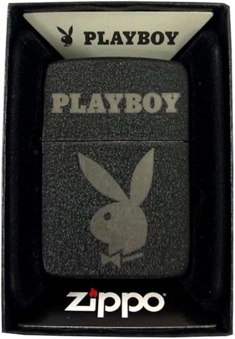 Playboy Magazine Bunny Logo - Engraved 1941 Black Crackle Replica Zippo Lighter