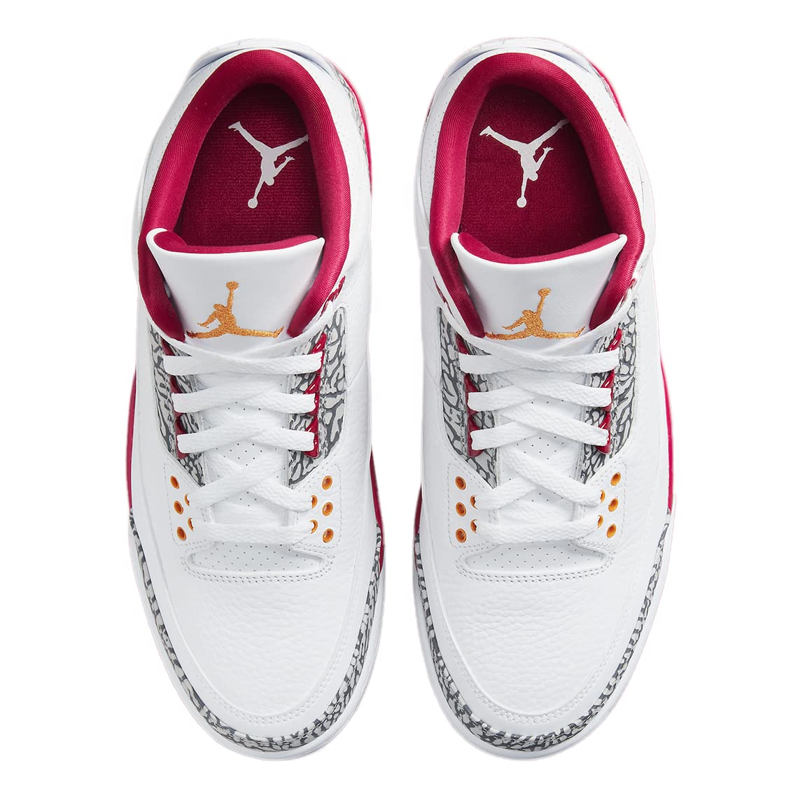 Nike Mens Air Jordan 3 Retro Sneaker, Adult, White/Lt Curry-Cardinal Red, 9.5 M US