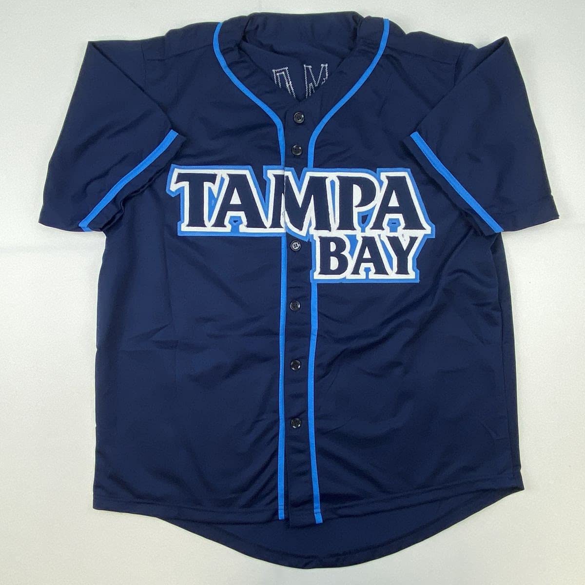 Autographed/Signed Kevin Kiermaier Tampa Bay Dark Blue Baseball Jersey PSA/DNA COA