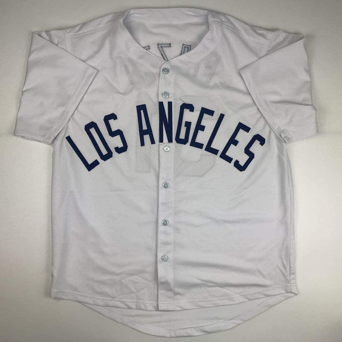 Autographed/Signed Mike Piazza Los Angeles LA White Baseball Jersey Beckett BAS COA