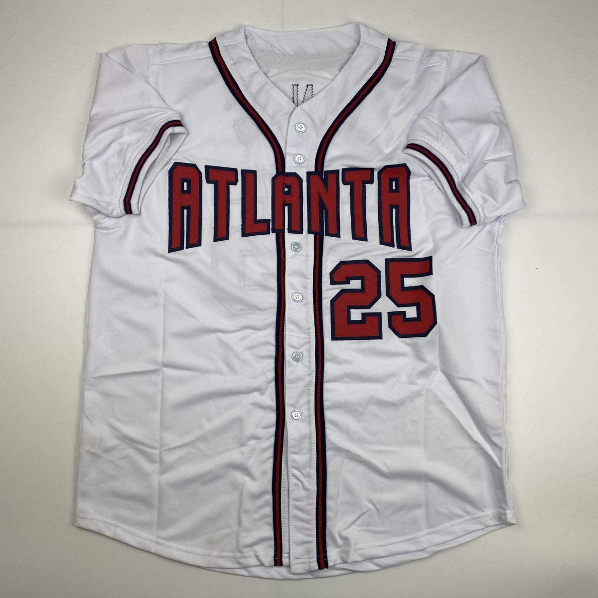 Autographed/Signed Andruw Jones Atlanta White Baseball Jersey JSA COA
