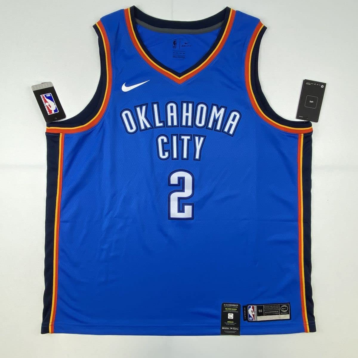 Autographed/Signed Shai Gilgeous-Alexander Oklahoma City Thunder Blue Basketball Jersey Fanatics COA