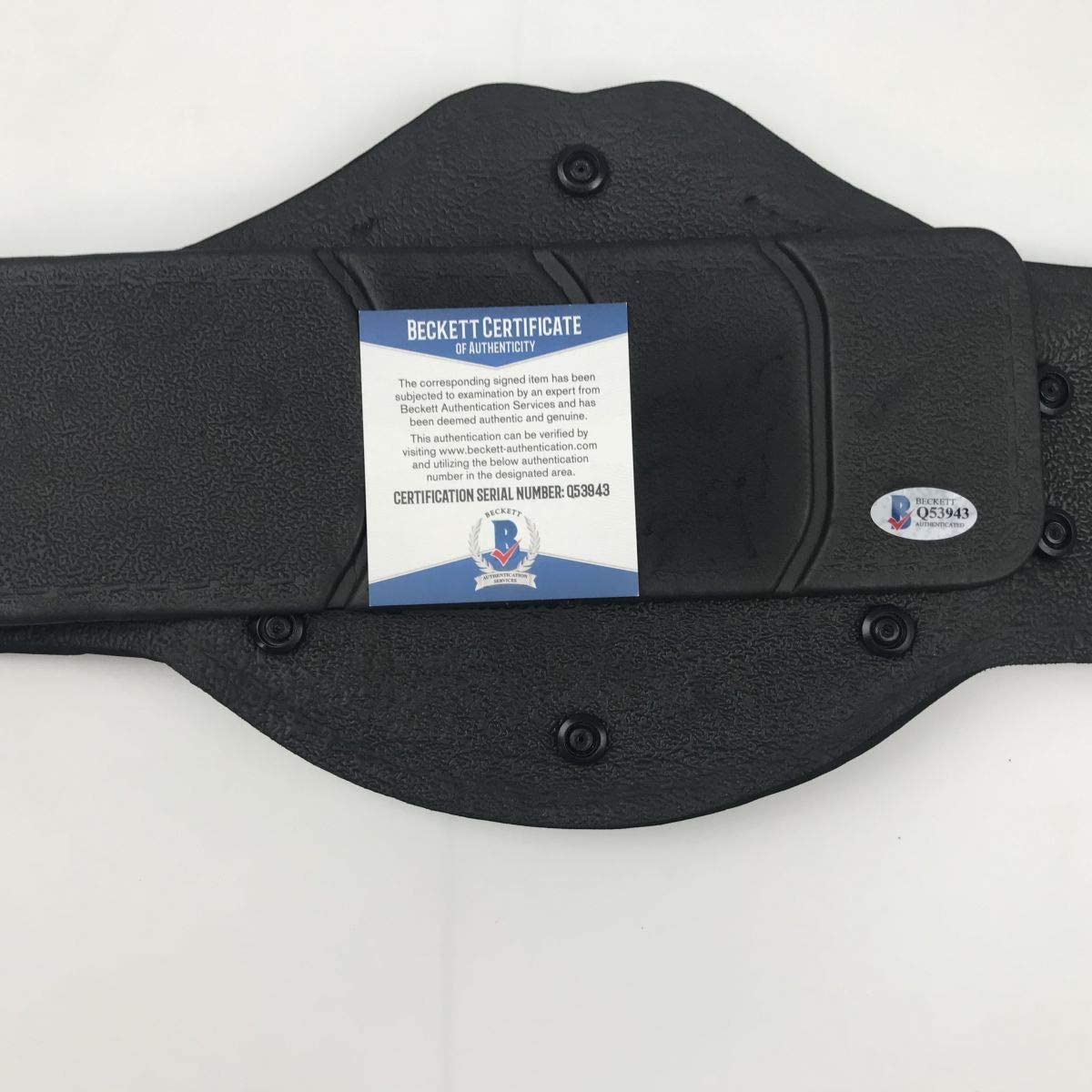 Autographed/Signed Khabib Nurmagomedov Black Toy Replica UFC Championship Title Belt Beckett BAS COA