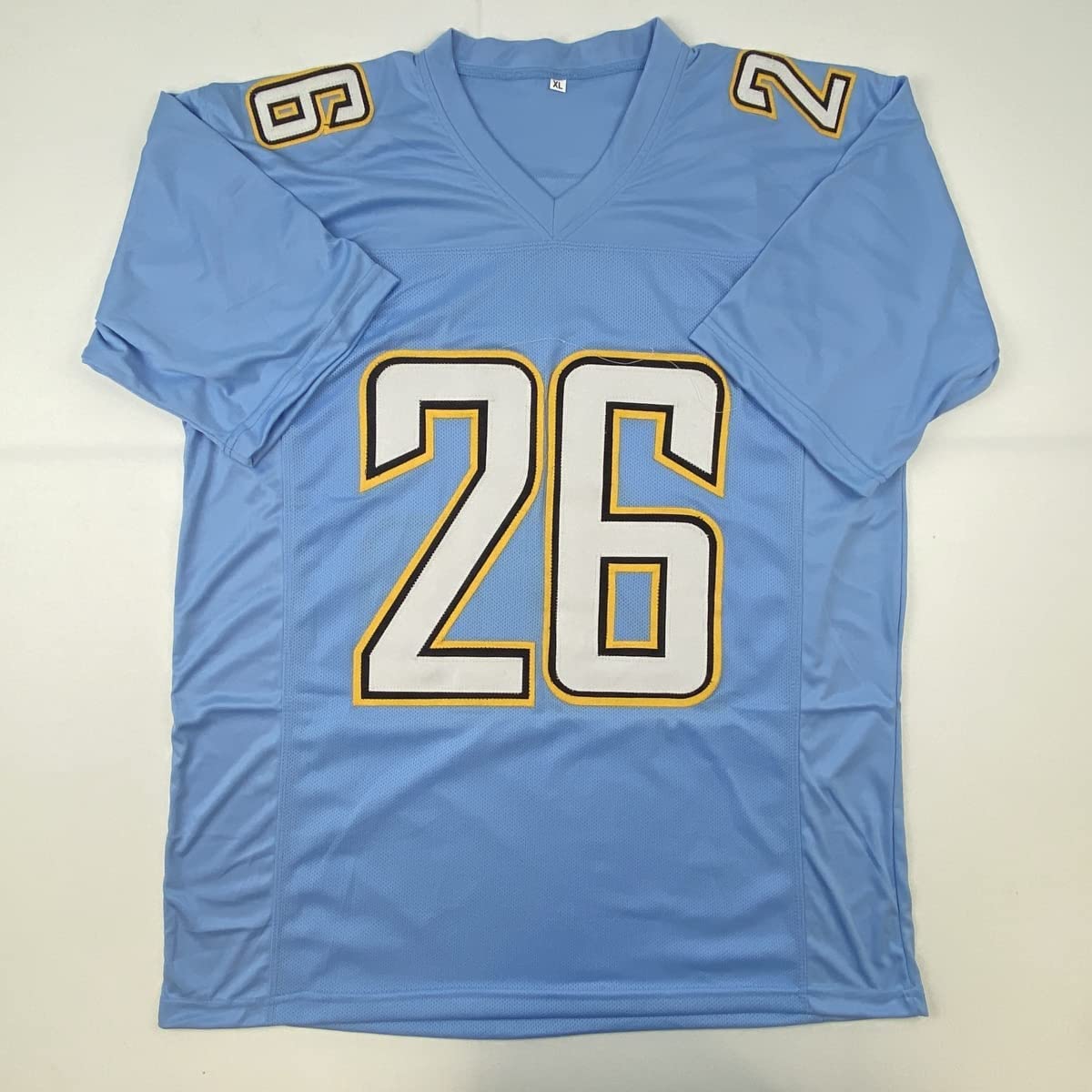 Autographed/Signed Asante Samuel Jr. Los Angeles LA Powder Blue Football Jersey JSA COA