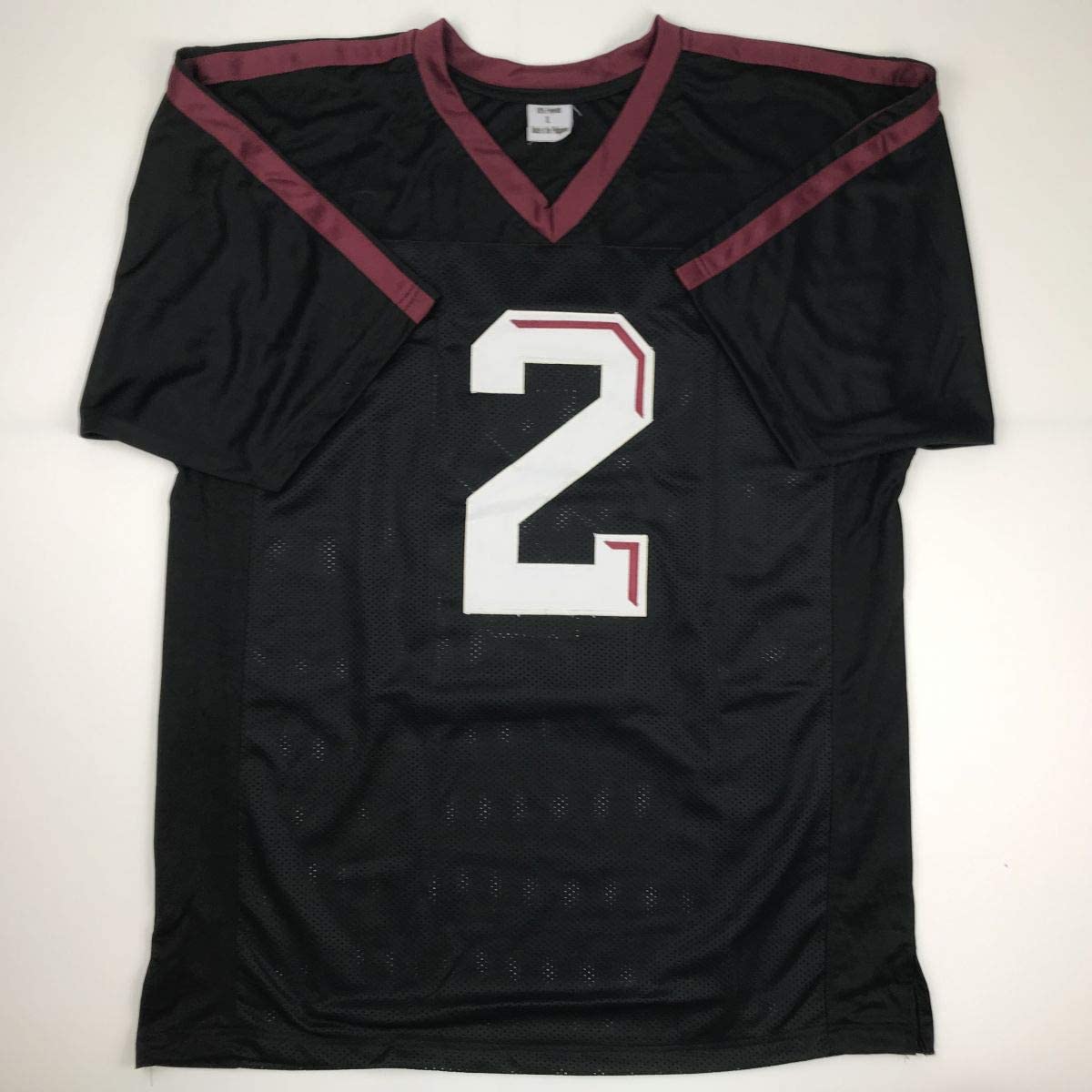 Autographed/Signed Johnny FN Football Manziel Texas A&M Black College Jersey JSA COA