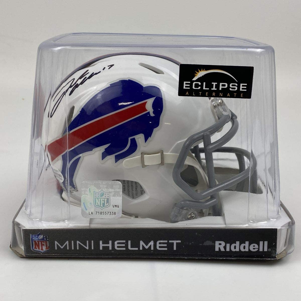 Autographed/Signed Josh Allen Buffalo Bills Mini Football Helmet Beckett BAS COA