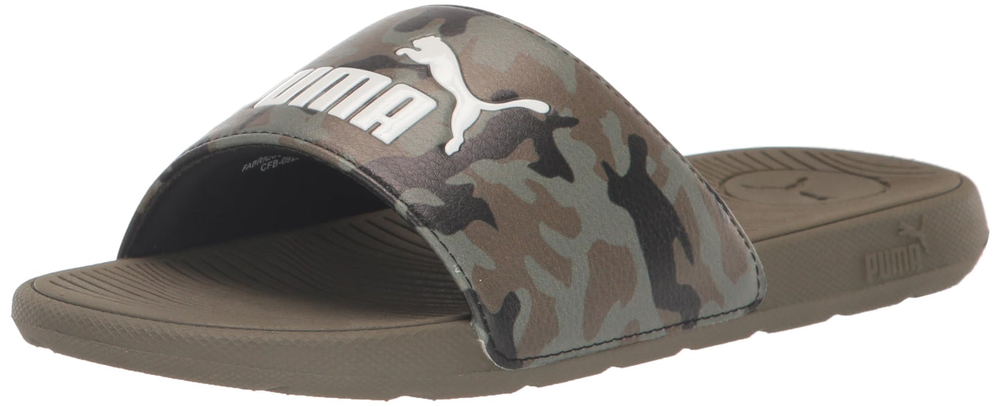 PUMA Cool Cat 2.0 Camo Sneaker, Dark Olive Olive White, 5 US Unisex Big Kid