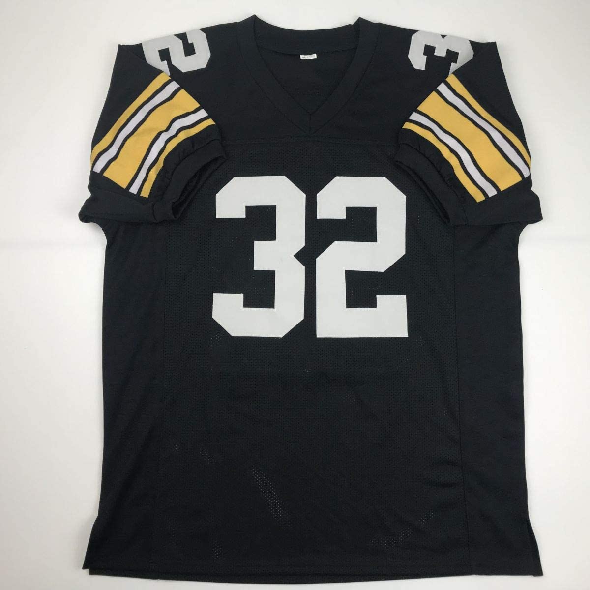 Autographed/Signed Franco Harris Pittsburgh Black Football Jersey JSA COA