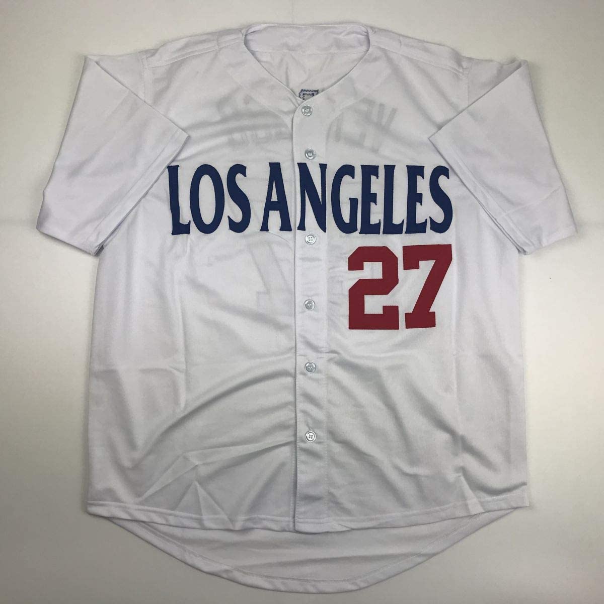 Autographed/Signed Alex Verdugo Los Angeles LA White Baseball Jersey Beckett BAS COA