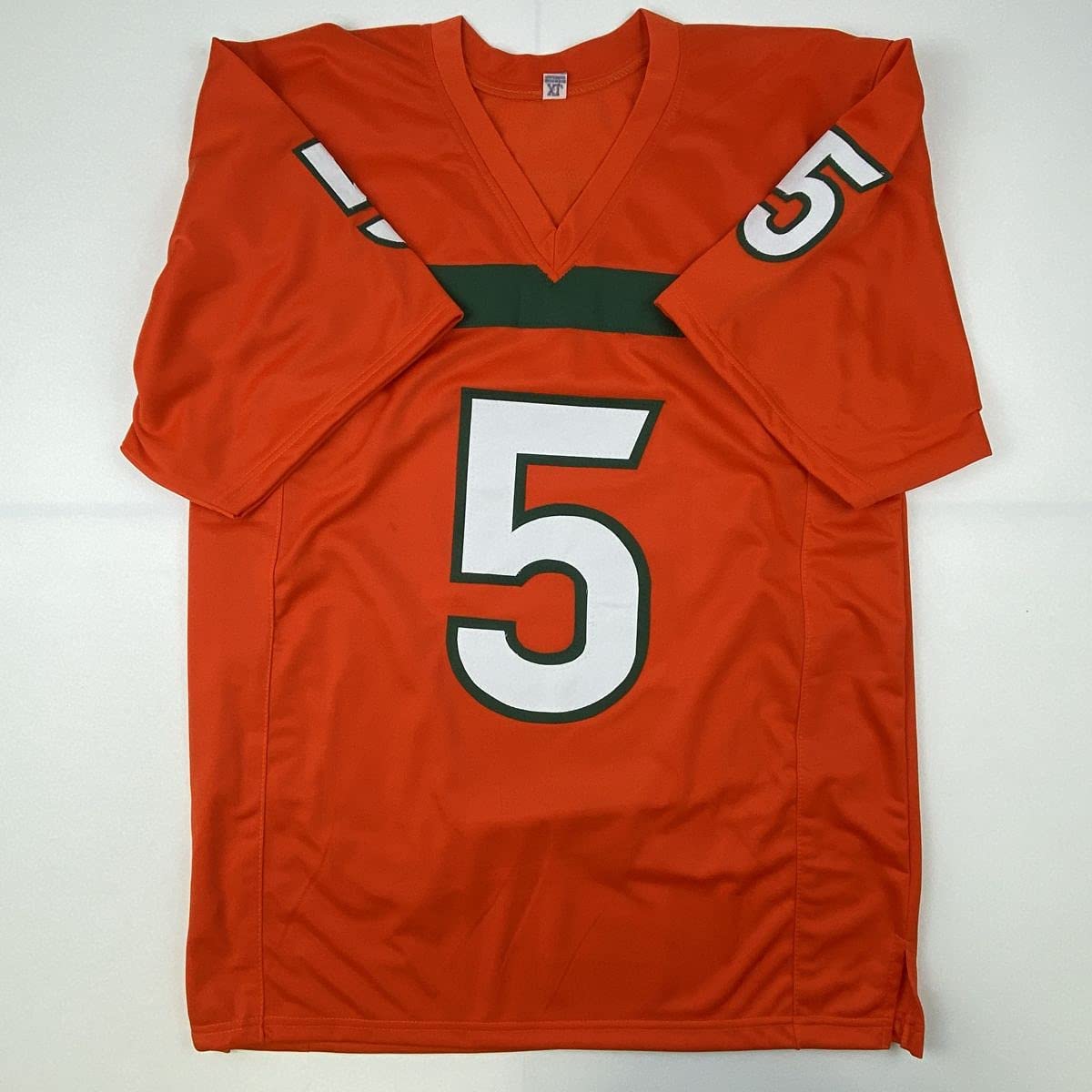 Autographed/Signed Andre Johnson Miami Orange College Football Jersey JSA COA
