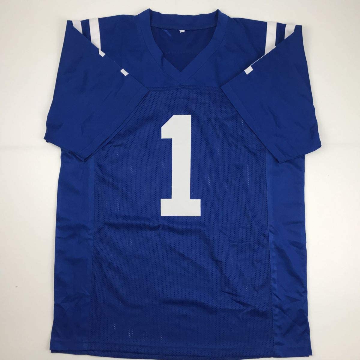 Autographed/Signed Bill Polian HOF 15 Indianapolis Blue Football Jersey JSA COA