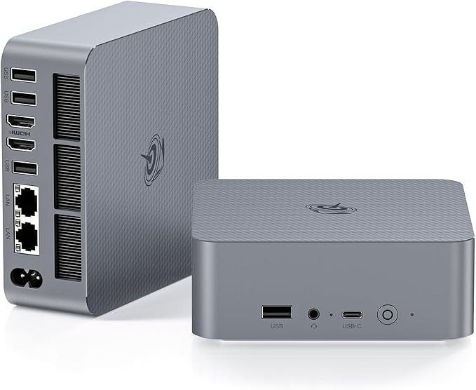 Beelink EQR6 Mini PC, AMD Ryzen 5 6600H (6C/12T, up to 4.5GHz), 16GB DDR5 RAM 500GB PCle4.0 SSD, Mini Desktop Computer Support 4K@60Hz/HDMI/WiFi6/BT5.2/Dual LAN/Type-C