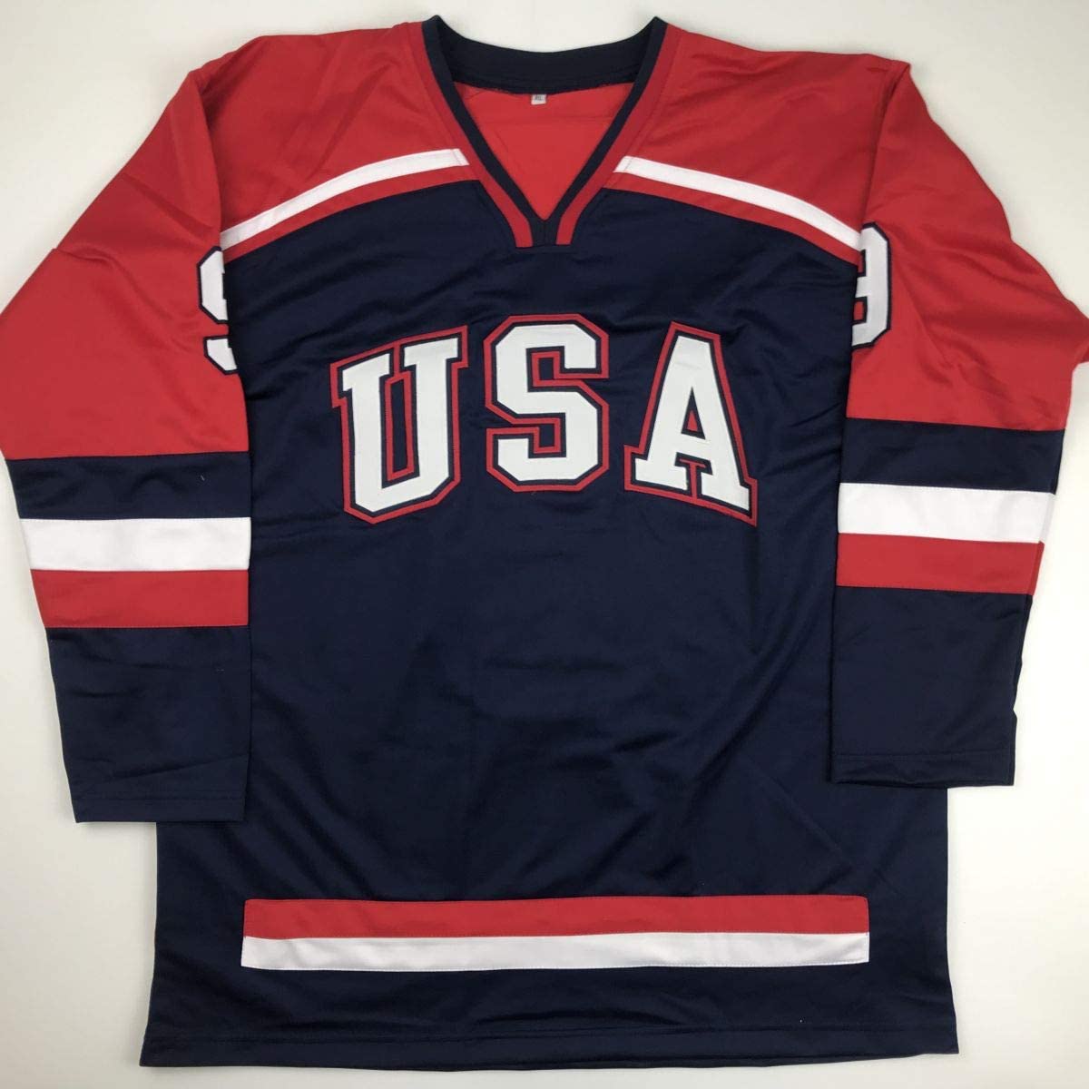Autographed/Signed Mike Modano HOF 2014 United States USA Blue Hockey Jersey Beckett BAS COA