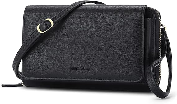 Peacocktion Women Wallet Purse Card Holder with RFID, Large Capacity Crossbody Wristlet Clutch 2 Straps