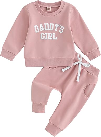 Baby Girl Clothes Valentines Day Outfits Long Sleeve Fall Winter Infant Toddler Sweatshirt Top Pants Set