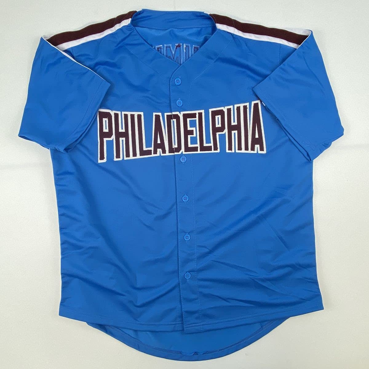 Autographed/Signed Mike Schmidt Philadelphia Retro Blue Baseball Jersey JSA COA