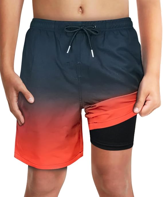 LUCOWEE Boys Swim Bathing Trunks Soft Compression Liner no-Chafing Swimming Shorts Quick Dry Light UPF 50+ Quality Swimsuit