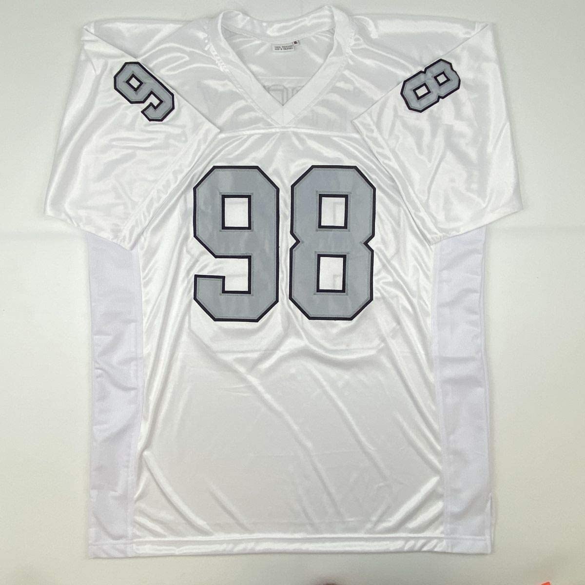 Autographed/Signed Maxx Crosby Las Vegas Oakland Color Rush Football Jersey JSA COA