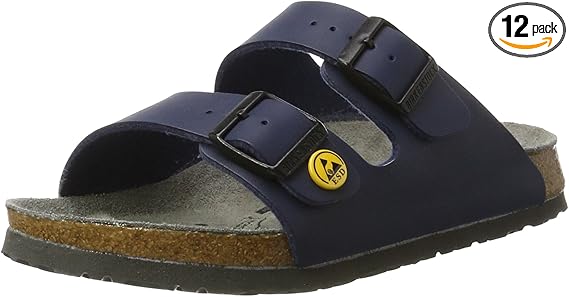 Birkenstock Men's Mules Arizona Antistatic Birko-Flor Work Shoes Blue Size 44-Normal Footbed, 9.5 UK Wide